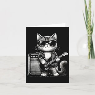 Carte Rock Chat Jouer Guitare