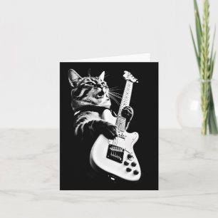 Carte Rock Chat Jouer Guitare - Funny Guitare Chat 1