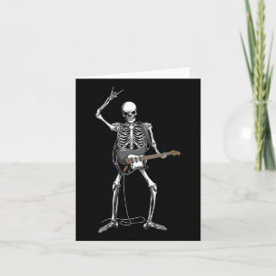 Carte Rock Et Roll De Skeleton Guitariste