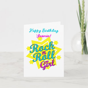 Carte Rock n Roll Girl Joyeux anniversaire