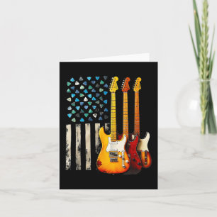 Carte Rock N Roll Guitare électrique Retro Usa American 