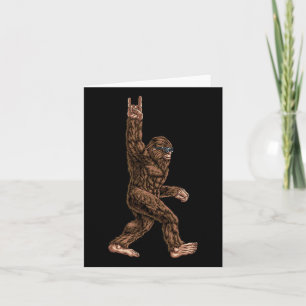 Carte Rock On Bigfoot Sasquatch Aime Le Rock And Roll Ma