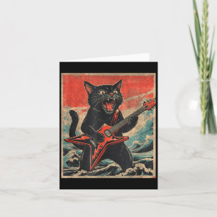 Carte Rock On Guitariste Vintage Chat Style De Groupe Ca
