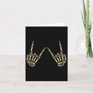 Carte Rock On Rock Et Roll Skeleton Mains - Pour Concert