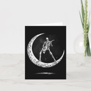 Carte Rock On Squelette Lune Rock And Roll Drôle d'Hallo