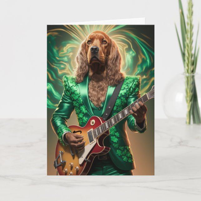 Carte Rock Star Irlandais Drôle Setter (Devant)