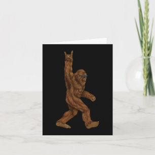 Carte Rock Sur Bigfoot Sasquatch Aime Rock Et Roll Sung