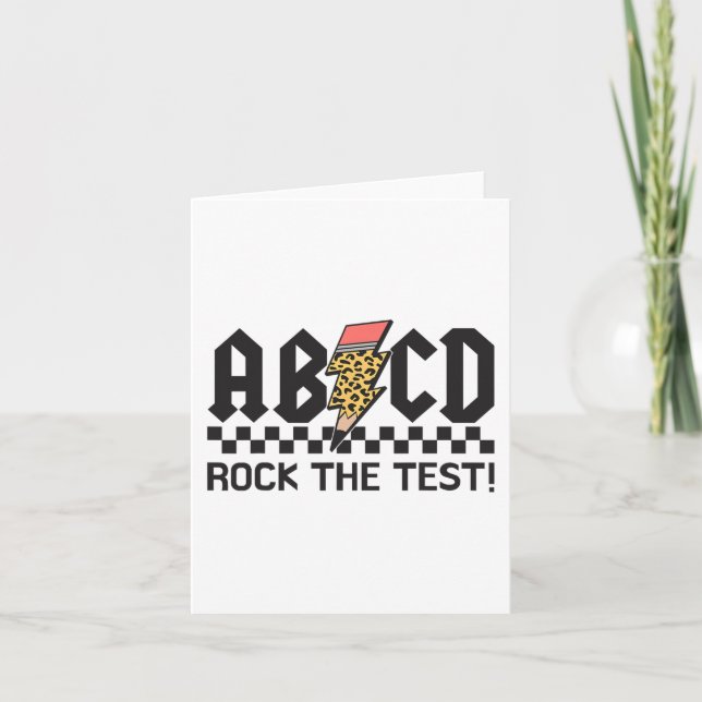 Carte Rock The Test Abcd Test Day Enseignants Garçons Fi (Devant)