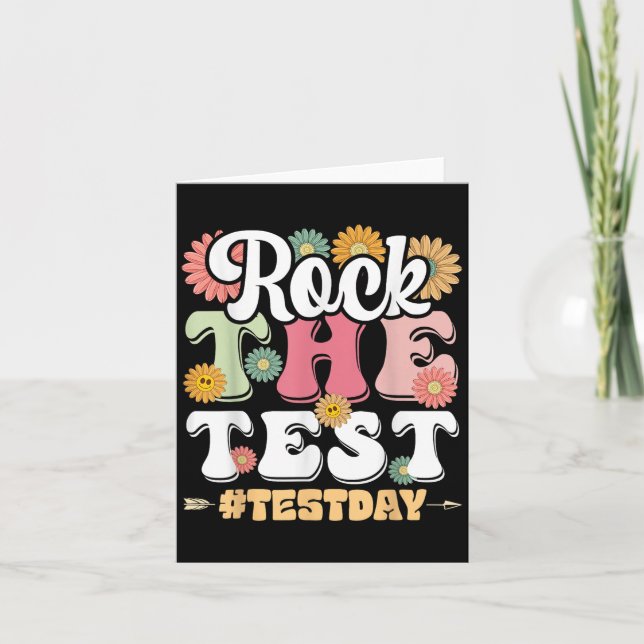 Carte Rock The Test Testing Day Groovy Motivational Teac (Devant)