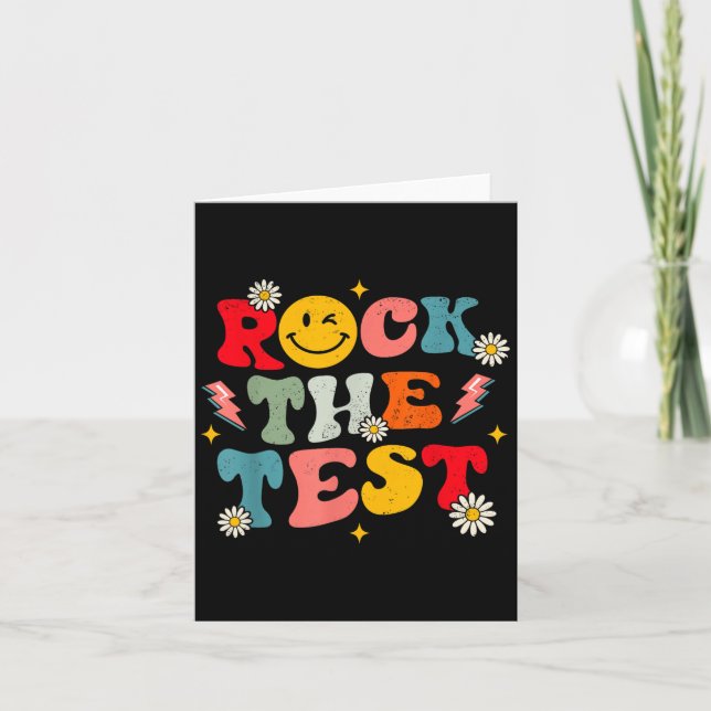 Carte Rock The Test Testing Day Retro Motivational Teach (Devant)