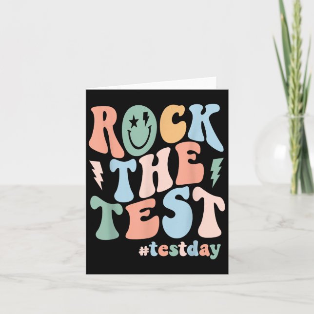 Carte Rock The Test Testing Day Retro Motivational Teach (Devant)