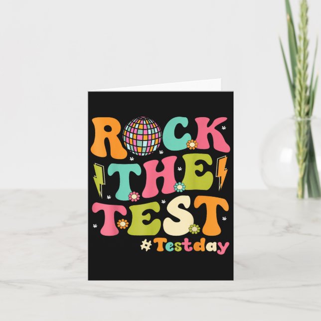 Carte Rock The Test Testing Day Retro Motivational Teach (Devant)