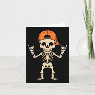 Carte Rocker Skeleton Casquette Halloween Punk Rock Homm