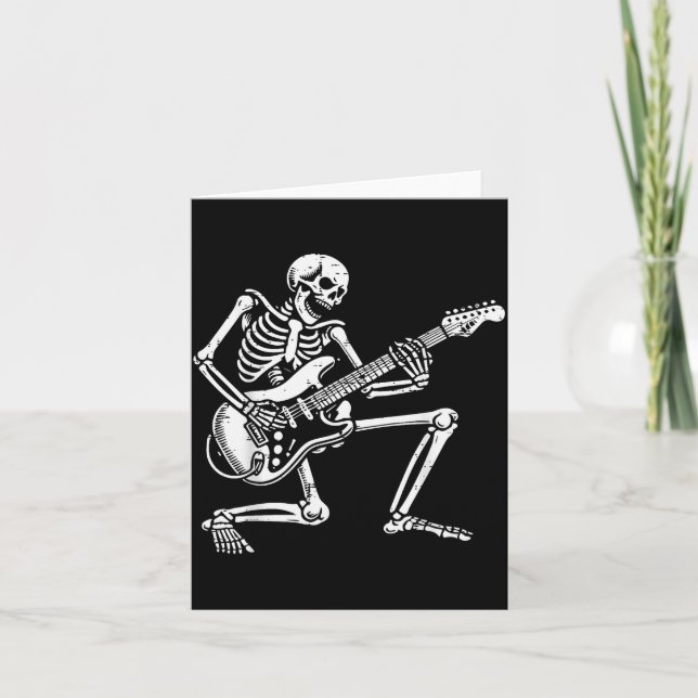 Carte Rocker Skeleton Electric Guitar Rock Music Men Boy (Devant)