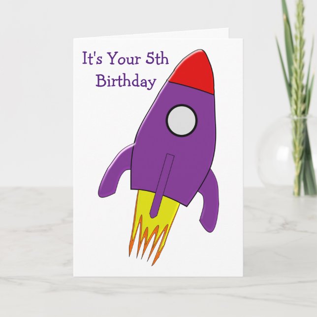 Carte Rocket Personnalisé 5e anniversaire (Devant)