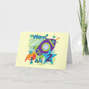 Carte Rocket Ship 2e Anniversaire T-shirts et cadeaux
