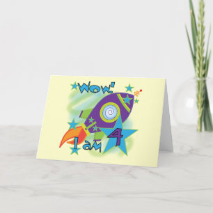 Carte Rocket Ship 4th Birthday T-shirts et cadeaux