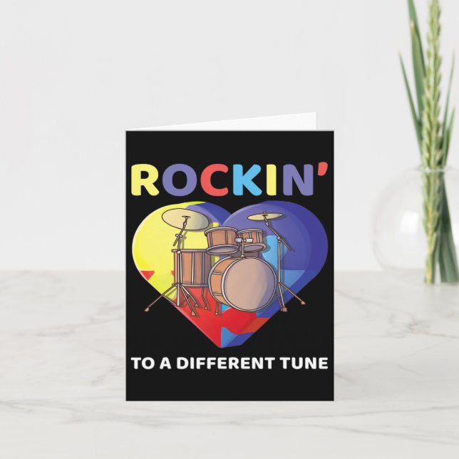 Carte Rockin' À Un Drumm De Sensibilisation sur l'autism (Devant)