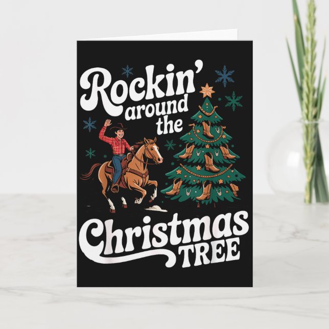 Carte Rockin’ Around The Cowboy Christmas Tree Western X (Devant)