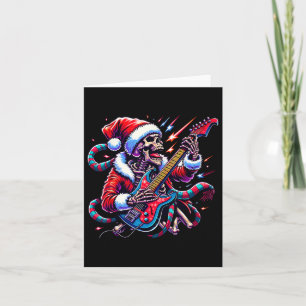 Carte Rockin' Xmas Skeleton - Guitare Electrique Holiday