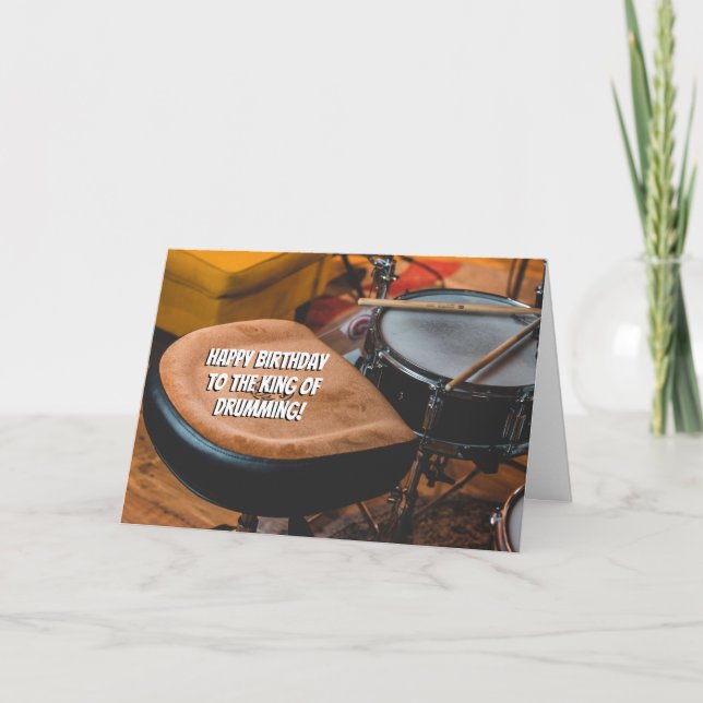 Carte Roi de Drumming Drummer Fun Anniversaire (Devant)