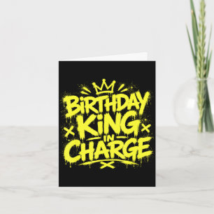 Carte Roi de l'anniversaire en charge graffiti graphique