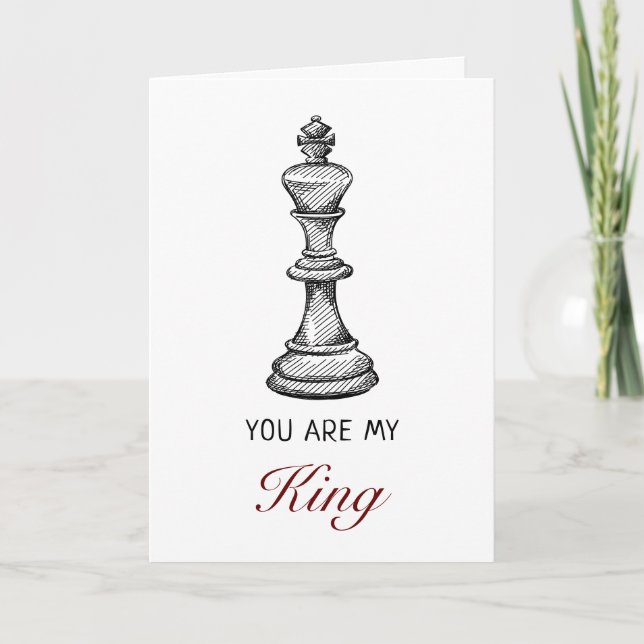 Carte Roi d'échecs romantique Anniversaire Saint-Valenti (Devant)