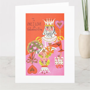 Carte Roi et Reine Saint-Valentin Vintage