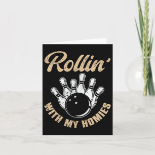 Carte Rollin Avec Mes Hommes Retro Bowling 5