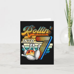 Carte Rollin Into 7 Bowling Anniversaire fête 7e Anniver