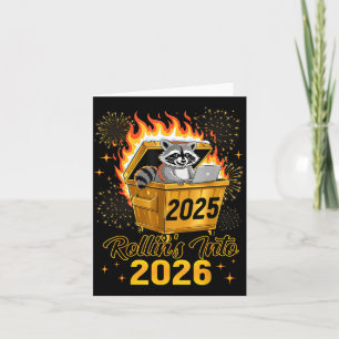 Carte Rollin le raton laveur drôle entre dans l'année 20