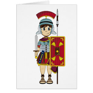 Carte romaine mignonne de soldat