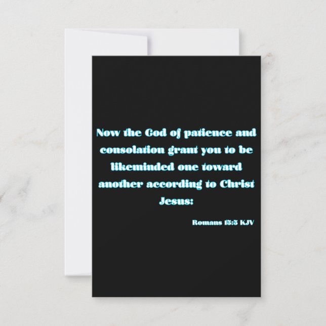 Carte Romains 15:5 KJV Bible Écriture Salutation (Devant)