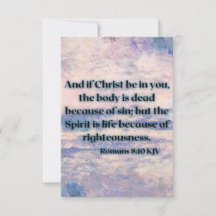 Carte Romains 8:10 KJV Bible Ecriture Pic Greeting