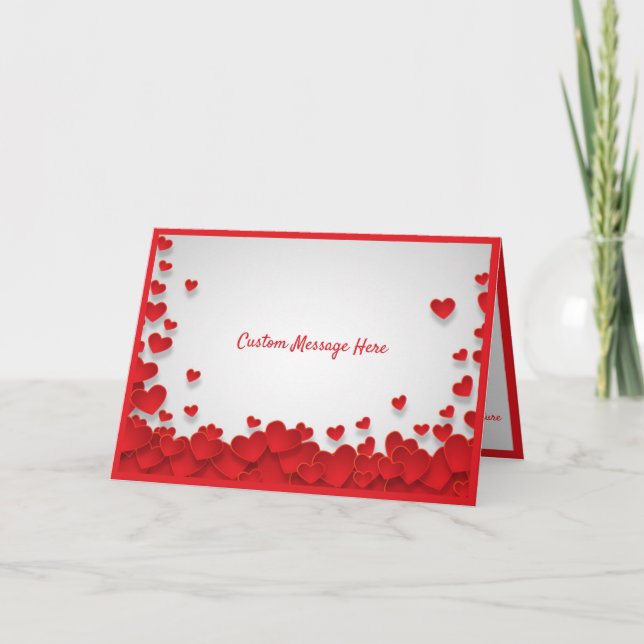 Carte Romance & Cœurs Rouges Saint-Valentin (Devant)