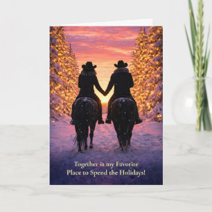 Carte Romance de Noël Country Western Cowboy