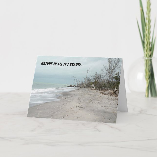 Carte Romance et Amour avec Plage Naturelle (Devant)