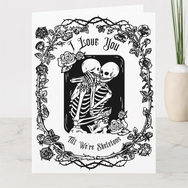 Carte Romance Sombre Gothique Je T'Aime Jusqu'à La Mort  (Devant)