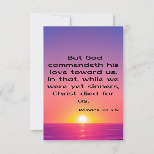 Carte Romans 5:8 KJV Bible Scripture Pic Grey Card (Devant)