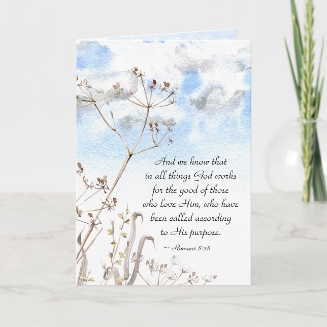 Carte Romans 8:28 All things God works for the good (Devant)