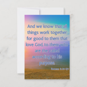 Carte Romans 8:28 KJV Bible Verse Pic Greeting Card