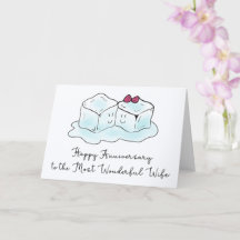 Romantic Anniversary Card for Wife Cartoon Ice