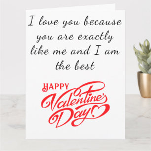 Carte Romantic Funny Message Belle brillante Valentine