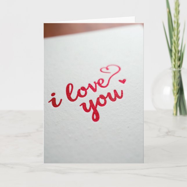 Carte Romantic I Love You Script Glitter Card (Devant)