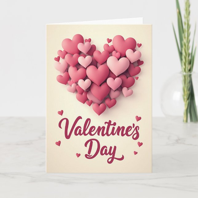 Carte Romantic Matte Hearts Love Card (Devant)