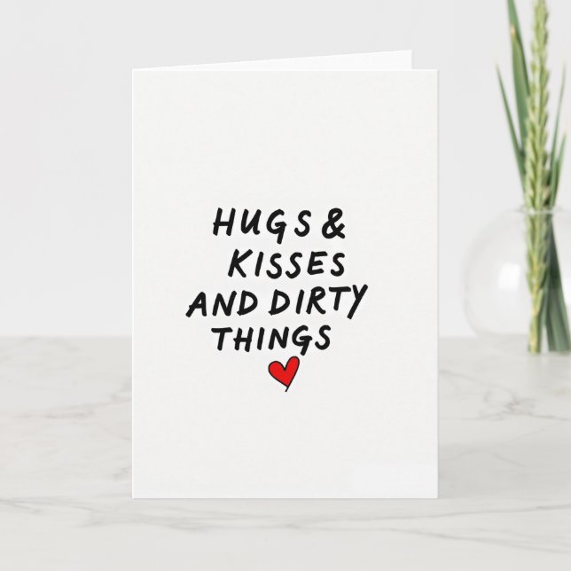 Carte Romantic Naughty Hugs Kisses Card (Devant)