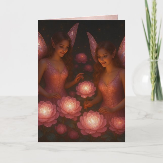 Carte Romantic Thinking of You Love for Her Pink Lotus (Devant)