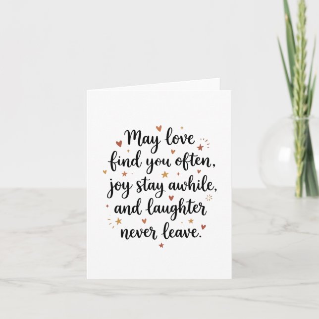 Carte Romantic Wedding Quote Newlywed Bride Groom (Devant)