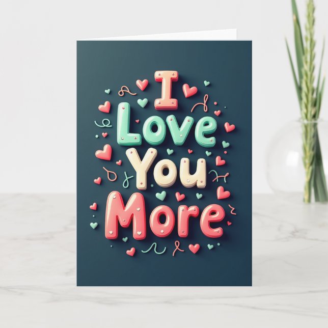 Carte romantique 3D « Je t'aime » (Devant)
