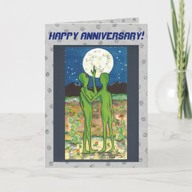 Carte Romantique Alien Anniversaire Personnalisez- (Devant)